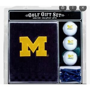 Michigan Wolverines NWT Golf Gift Set Balls Towel Tees NCAA Fan Golf Accessories